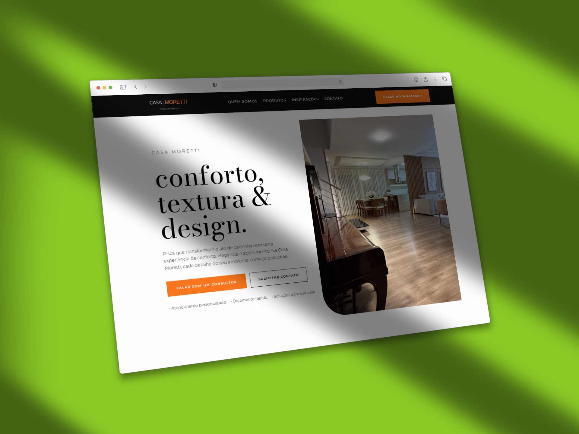 Casa Moretti — site de loja de pisos e revestimentos em Joinville