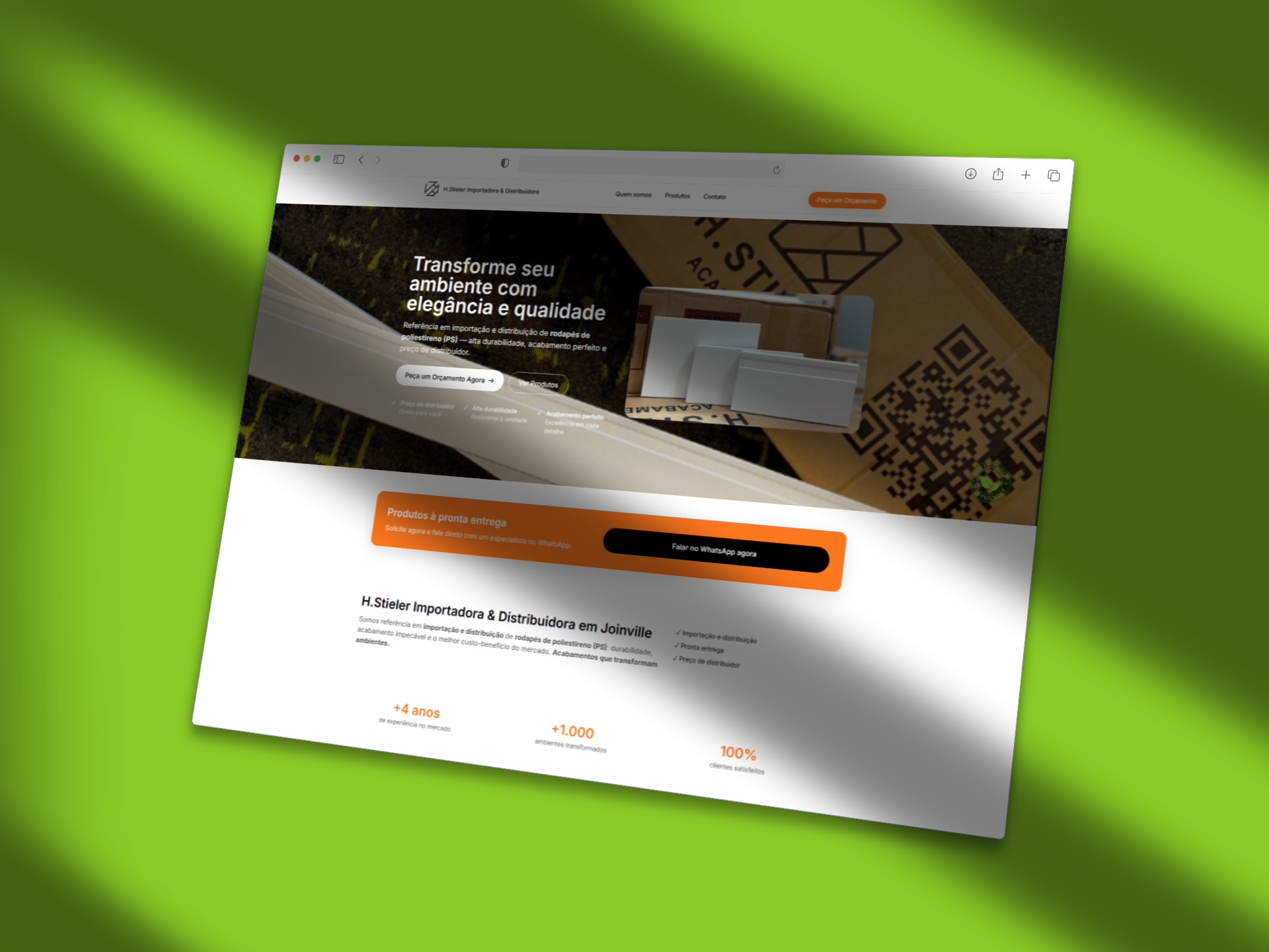 H.Stieler — site de importadora e distribuidora de rodapés